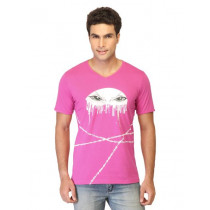 United Colors of Benetton Men Printed Pink Tops
