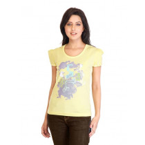 Tokyo Talkies Women Printed Yellow Top