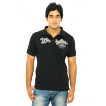 Wrangler Men Black Polo Tshirts