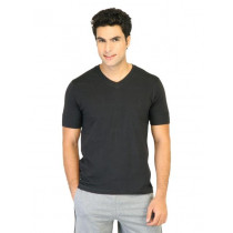 Hanes Men Black V DuoDry Body Fit V-Neck T-shirt