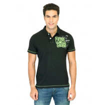 Probase Men Solid Black  Polo T-shirts