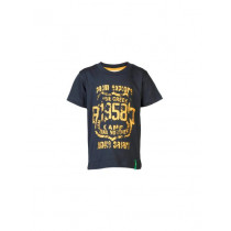 Palm Tree Kids Boys Printed Navy Blue Tshirts