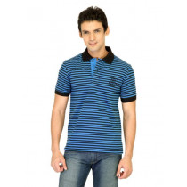 Classic Polo Men Narrow Stripes Blue Tshirts