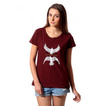 Tantra Women Brown Fight Peace T-shirt