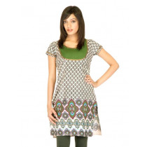 Vishudh Women Pigment Print Green Kurtas