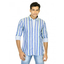 Probase Men Stripes Blue Shirts