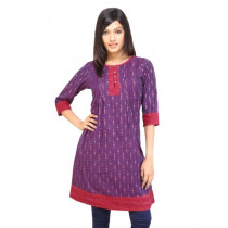 Mother Earth Women Printed Purple Kurtas