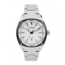 Citizen Men White Dial Eco-Drive Watch AW1041-53B
