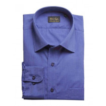 Reid & Taylor Men Solid Blue Shirts