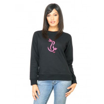 Urban Yoga Women Printed Black Sweatshirt
