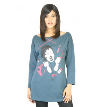 United Colors of Benetton Women Blue Printed Top