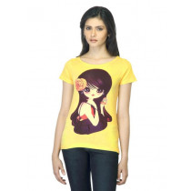 Jealous 21 Women Printed Yellow T-shirt