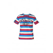 Gini and Jony Boys Red & Blue Striped Tshirt