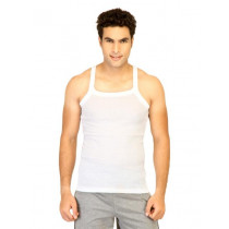 Hanes Men Square Vest Neck White Innerwear Vests