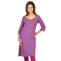 Aurelia Women Solid Purple Kurtas