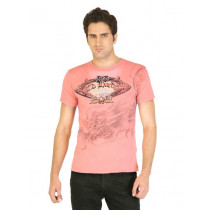 Ed Hardy Men Printed Peach Tshirts