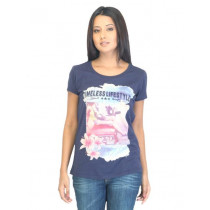 Wrangler Women Navy Blue T-shirt
