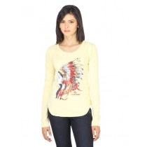 Wrangler Women Printed Yellow T-shirt