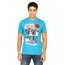Probase Men Printed Blue Tshirts
