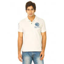 Flying Machine Men White Polo Tshirts