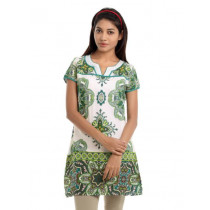 Fusion Beats Women Green Printed Tunic