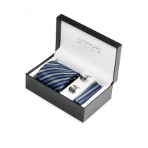 Arrow Men Formal Blue Tie+Cufflink+Pocket square - Combo Pack