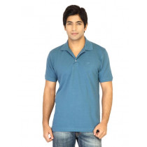 Proline Mens Solid Blue Polo Tshirt