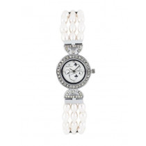 Maxima Women White Pearl Watch