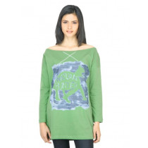 United Colors of Benetton Women Printed Green Top