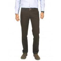Basics Men Solid Brown Trousers