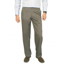Basics Men Solid Grey Trousers