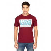 Probase Men Printed Maroon Tshirts