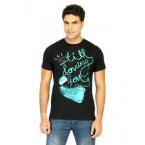 Probase Men Printed Black Tshirts