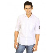 Lee Men Solid White Shirts