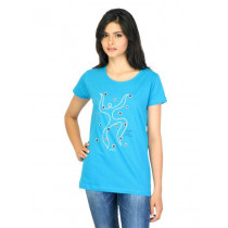 Tantra Women Blue Printed T-shirt