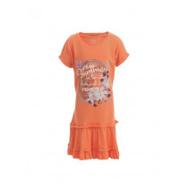 Doodle Girls Orange Printed Dress