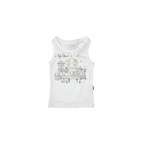 Doodle Girls Printed White Top