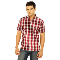 Wrangler Men Warnick Square Block Red Shirts