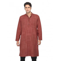 Fabindia Men Check Maroon Kurta