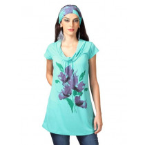 Jealous 21 Women Blue Flower Printed Top