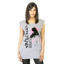 United Colors of Benetton Women Grey Printed Top