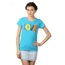 Myntra Women Love Blue T-shirt