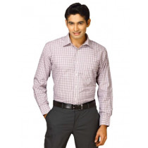 John Miller Men Purple & White Check  Shirt