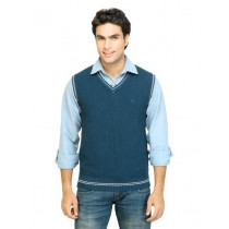 Arrow Sport Men Solid Blue Sweater