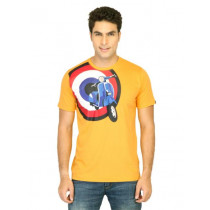 Probase Men Printed Yellow Tshirts