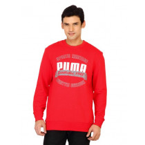 Puma Men Red Sports Heritage Sweatshirt