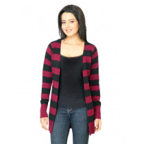 Jealous 21 Women Stripes Maroon Sweater
