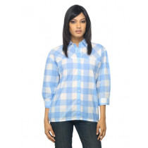 Femella Women Blue Checked Shirt