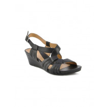 Clarks Women Prize Club Leather Black Wedges