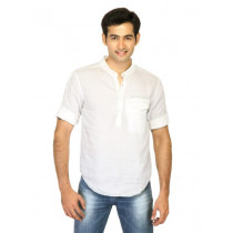 Spykar Men Mandarin Collar White Shirts